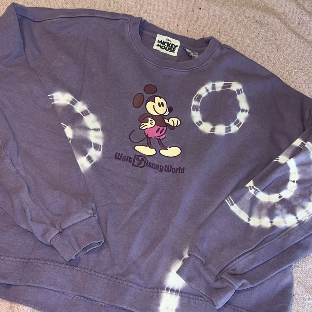 Disney Mickey Mouse Tie Dye Crewneck Sweatshirt Size Medium